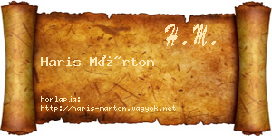 Haris Márton névjegykártya