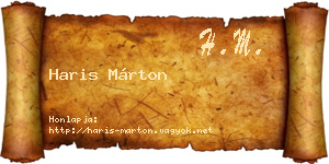 Haris Márton névjegykártya