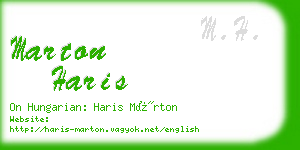 marton haris business card